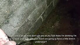 couple flashes ass then pees and doggystyles publicly behind church walls