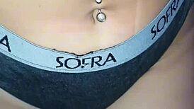 Obsessed with Fingering Her Sexy Latina Belly Button Up Close