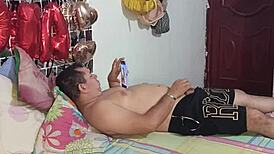 stepmom catches me jerking then i fuck her pussy hard