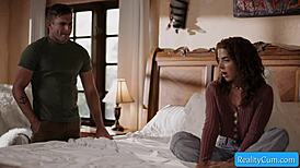 step sister's big tits tempt muscular bro's throbbing cock