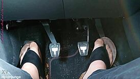 look at these nylon feet with toe separators crammed in the car