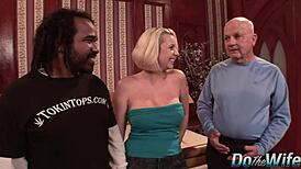 hey hubby watch this lesbian strap Mandy's pussy hard