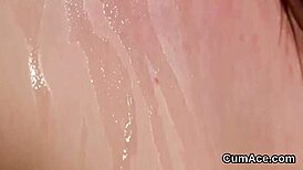 wicked model kneels swallowing bukkake facial cumshot swapping jizz