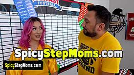 Fantasy football turns into ORGY of taboo milf pussy licking