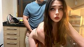 Neighbor asks for salt then fucks me hard in kitchen