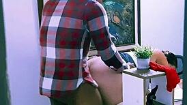 Hot Office Quickie with Curvy Latina BBW and Her Big-Tits Roommate