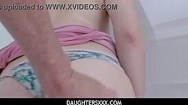 hot stepdaughter sage andrews deepthroats stepdad's cock then takes creampie in tight pussy