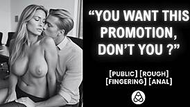 boss bangs employee girlfriend on office desk for promotion creampie finish real couple