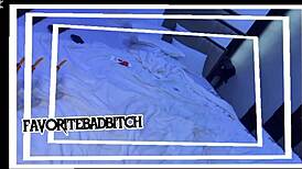 Curvy Ebony Screams Squirting on Big Cock Doggystyle While Friend Watches Outdoor