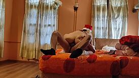 Hotel reception girl sneaks away from desk to ride massive cock cowgirl style on holiday break