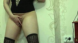 brunette in stockings dildos her juicy ass doggystyle to orgasm 😩🍑