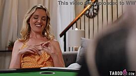 poker night turns hot when lesbian couple licks pussy after losing hand