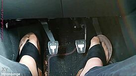 look at these nylon feet with toe separators crammed in the car