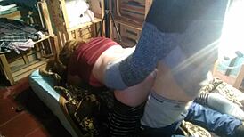 Hey check her sexy Latina thong pulled aside for nighttime pounding