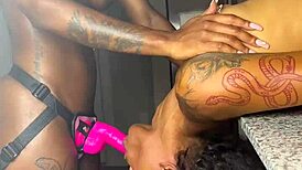 ebony lesbians renity love and majesty nasty strap on pussy pounding