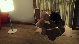 Huge black cock rams deep into tight pussy splitting her wide open apartment style.