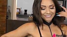 morena nympho swallows huge cock before tight anal pounding and rough doggystyle