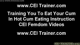 POV Sex Slaves Eat Own Cum After CEI Orders