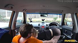 Her Sexy Fishnet Stockings and Body Tempt Monster Cock in Car Doggystyle Ride