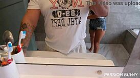 hey wanna see me sneak blowjob and fuck this tight neighbor pussy next to my wife