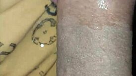 Choking deep on massive throbbing cock