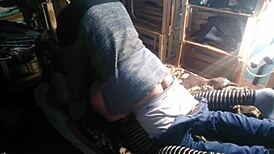 Hey check her sexy Latina thong pulled aside for nighttime pounding