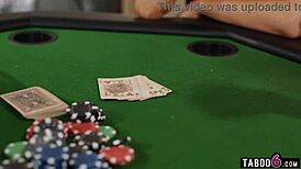 poker night turns hot when lesbian couple licks pussy after losing hand