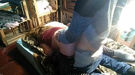 Hey check her sexy Latina thong pulled aside for nighttime pounding