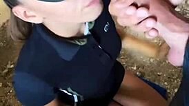 can this tall brunette teen's sloppy deepthroat pov ride get any rougher?