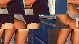 Skinny wife takes double vaginal fisting from hubby and friend at home