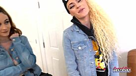 me and cute skinny blonde lola suck tits twats in pov lesbian play