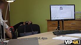 unemployed morena czech teen strips for cash interview fucking her tight pussy european style