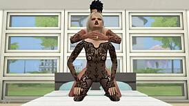 sims 4 game girl takes rough doggystyle pounding in stockings