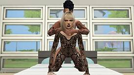 sims 4 game girl takes rough doggystyle pounding in stockings