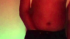 labeto strokes monster cock under red lights exploding huge cumshot load