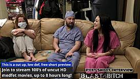 blaise celeste in nurse pov slurps cock then takes cum blast on pussy