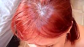 i met this naughty redhead who squirted cum all over her face after rough face fucking