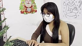 incompetent christmas secretary you're fired unless you fuck boss doggystyle and cowgirl right now!