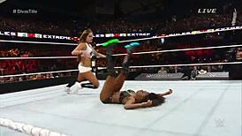 nikki bella battles naomi in extreme rules showdown 2015