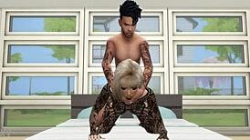 sims 4 game girl takes rough doggystyle pounding in stockings