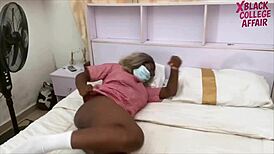 bad ebony student whore bent over wet pussy big dick pov