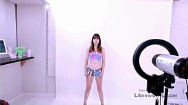 the girl next door tempts her way into a steamy modeling audition fuck