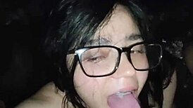 cute jungle whore friend bends for wild forest ass fuck