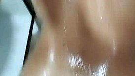 brazilian couple bangs passionately in bathroom ending with creamy mouth load