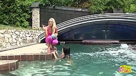 god, those poolside babes' tight pussies felt amazing outdoors