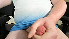 Fleshlightmaster420 edges huge cock close-up in bedroom nonstop