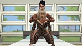 sims 4 game girl takes rough doggystyle pounding in stockings