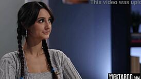 lesbian latina milf teacher seduces two petite redhead teen students for classroom threesome fuck