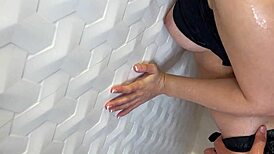 Curvy Brunette Babes Deliver Double Deepthroat POV Blowjob Before Pajama Photoshoot