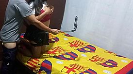 Step-mom caught recording erotic sex tape begs son for huge cock completion help